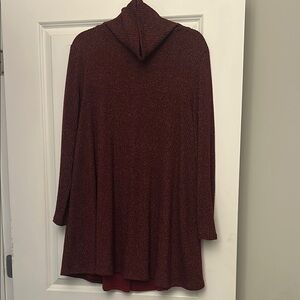 Lulu's Burgundy Cowl Neck Dress